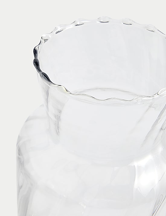 Swirl Ridged Glass Vase