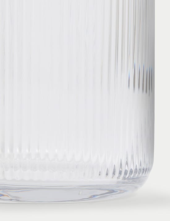 Ribbed Glass Cylinder Vase