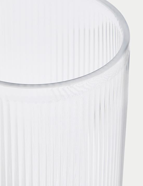 Ribbed Glass Cylinder Vase