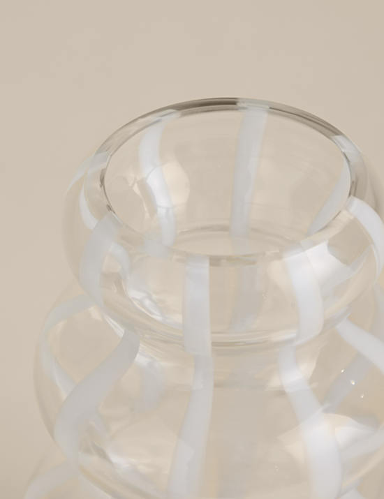 Stripe Wave Glass Vase