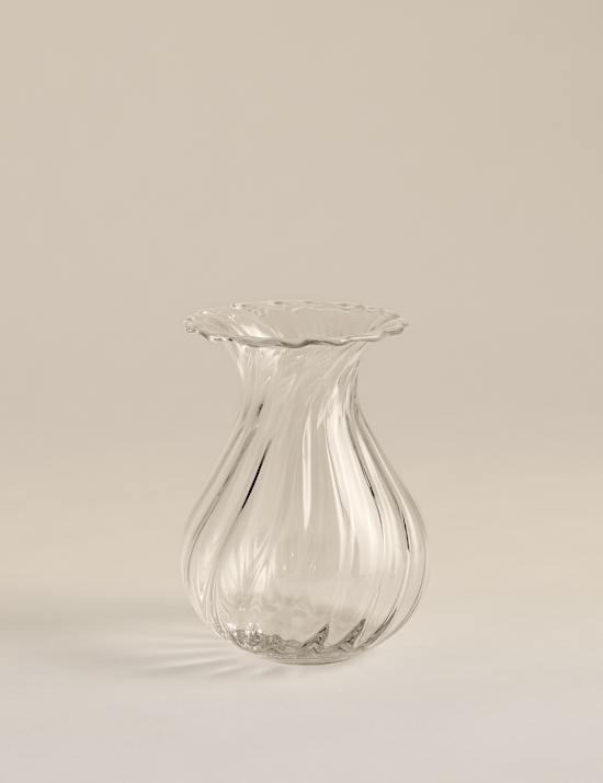 Small Fluted Glass Bouquet Vase