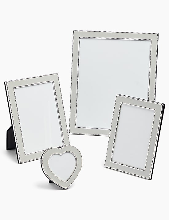 Κορνίζα Mia με καρδιά από διακοσμητικές χάντρες 7,5 X 7,5 cm