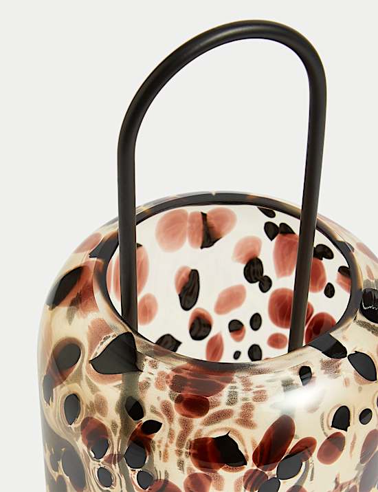 Lanterne en verre &agrave; motif confettis