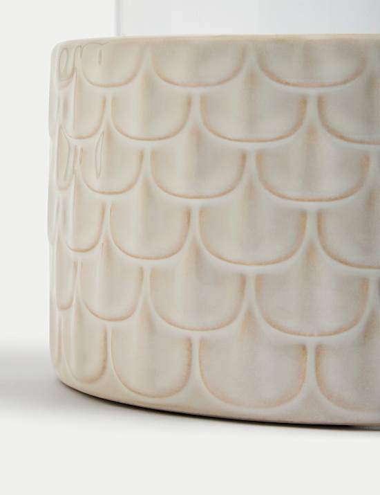 Porte-bougie tempête en céramique festonné