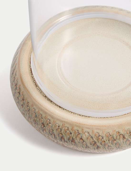 Glazed Drip Ceramic Hurricane Candle Holder