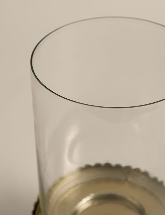 Scallop Metal Hurricane Candle Holder