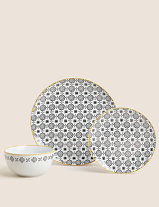 12 Piece Tile Dinner Set