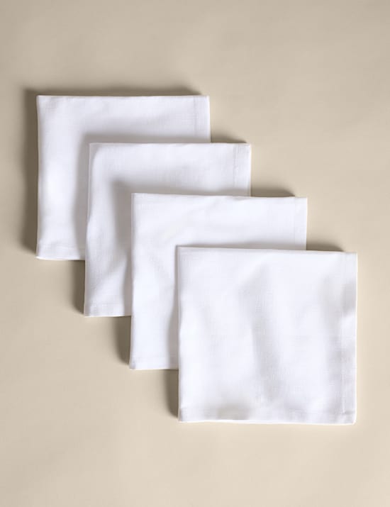 Set of 4 Cotton with Linen Napkins