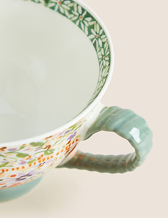 Taza floral con base