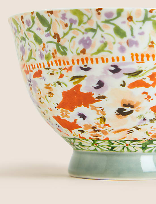 Taza floral con base