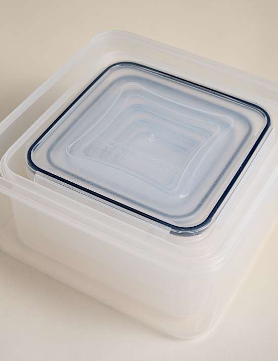 Lot de 8 bo&icirc;tes de rangement &agrave; clips carr&eacute;s