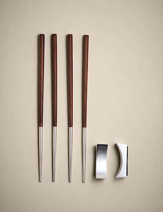 Set van 2 eetstokjes met steuntje