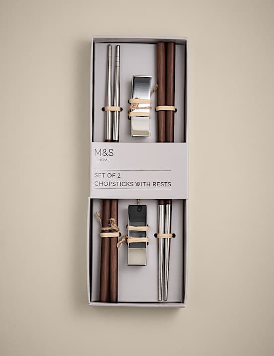 Set van 2 eetstokjes met steuntje