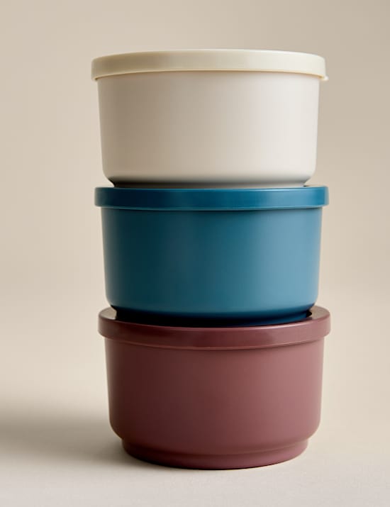 Set of 3 Round Plastic Sauce Pots