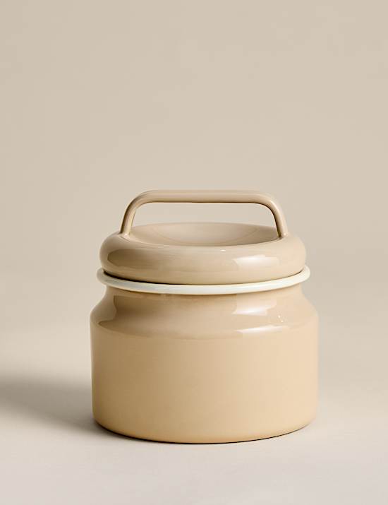 Short Enamel Storage Jar
