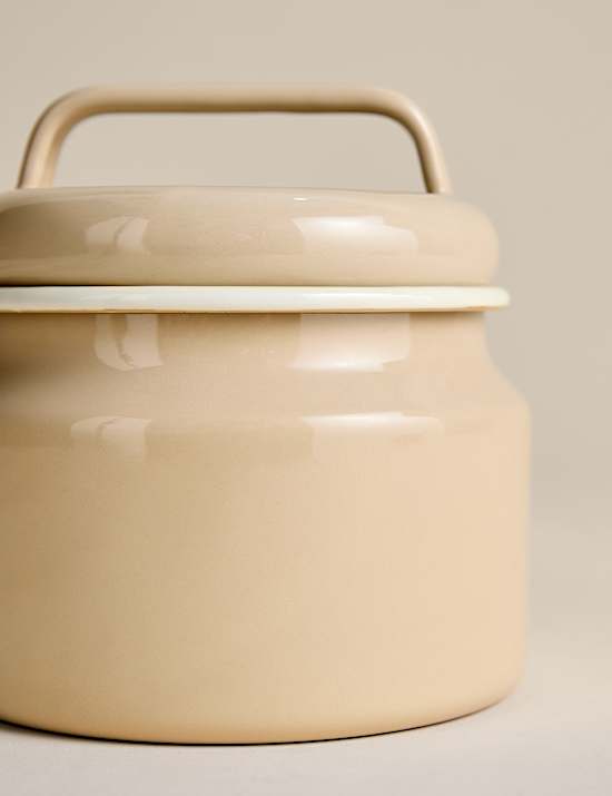 Short Enamel Storage Jar