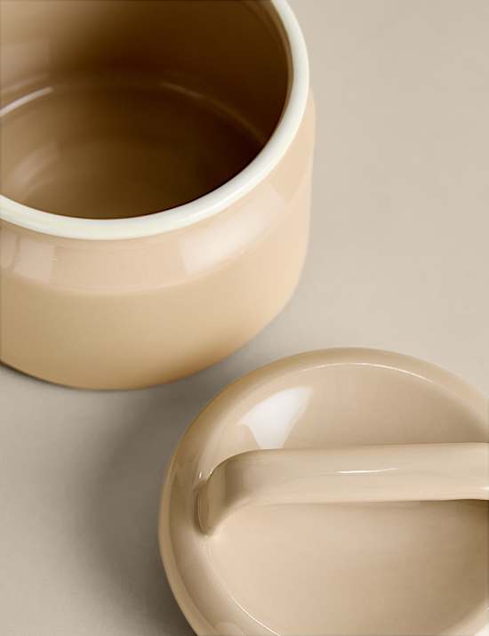 Short Enamel Storage Jar