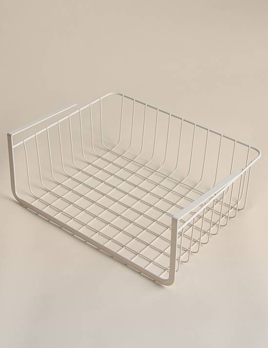 Rangement sous &eacute;tag&egrave;re en fil m&eacute;tallique