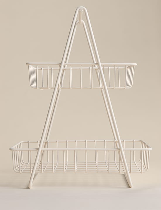 Rangement en fil m&eacute;tallique &agrave; 2 niveaux