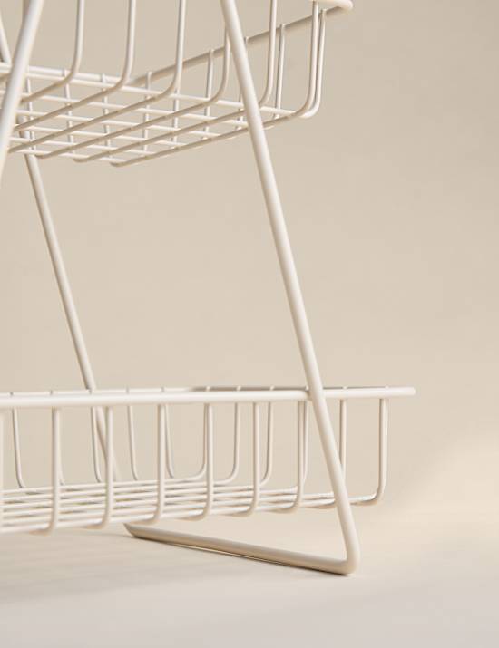 Rangement en fil m&eacute;tallique &agrave; 2 niveaux