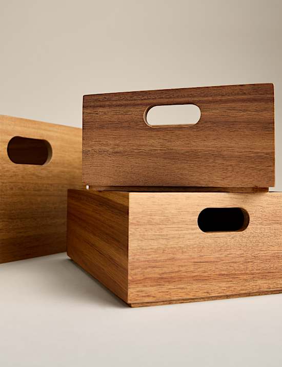 Set of 3 Wooden Stacking Boxes