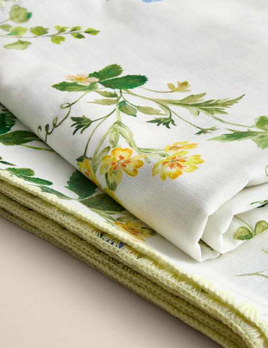 Cotton with Linen Floral Tablecloth