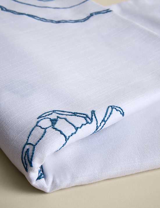Pure Cotton Coastal Embroidered Tablecloth