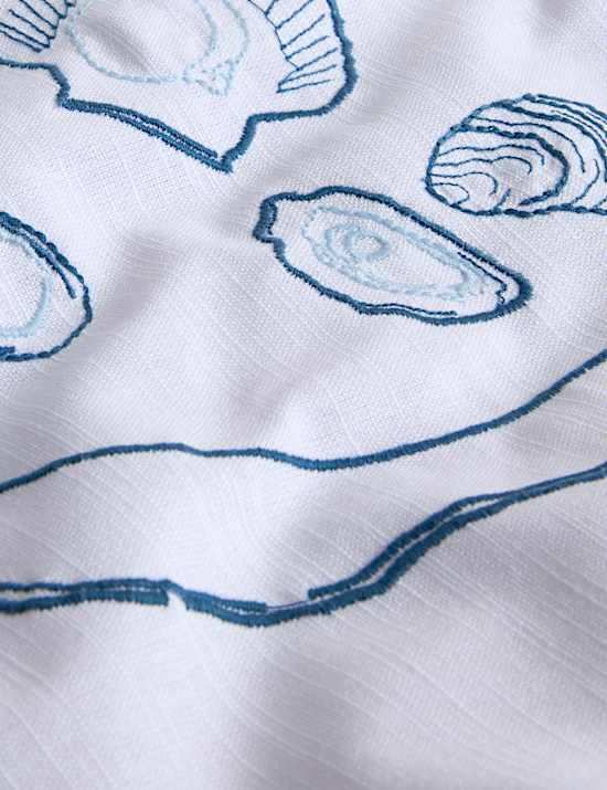 Pure Cotton Coastal Embroidered Tablecloth