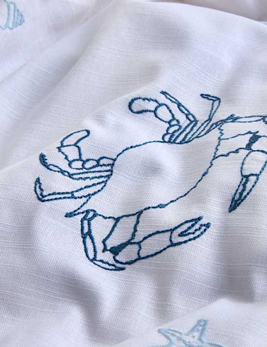 Pure Cotton Coastal Embroidered Tablecloth