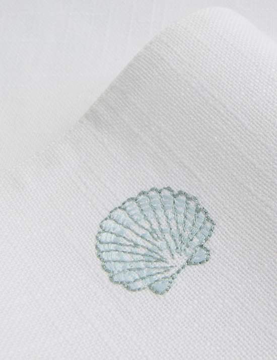 Pure Cotton Shell Embroidered Table Runner