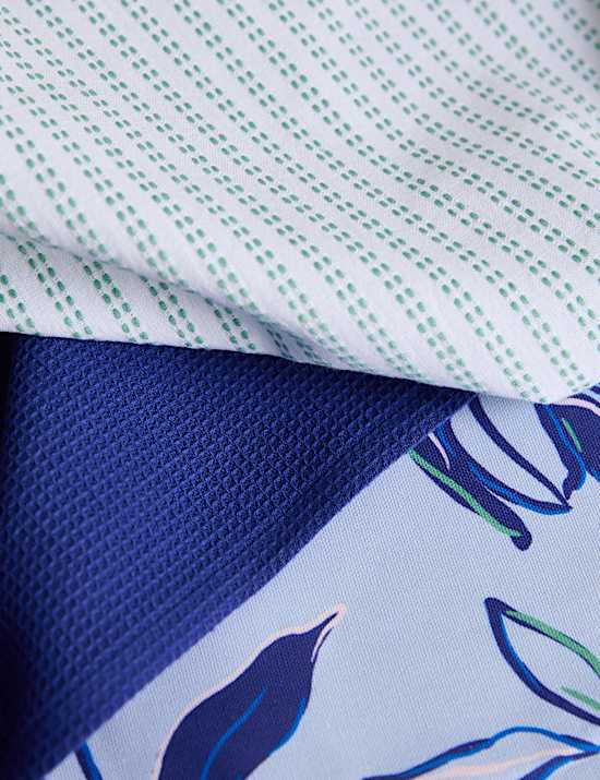 Set of 3 Pure Cotton Waffle Tea Towels