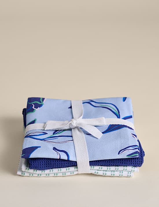 Set of 3 Pure Cotton Waffle Tea Towels