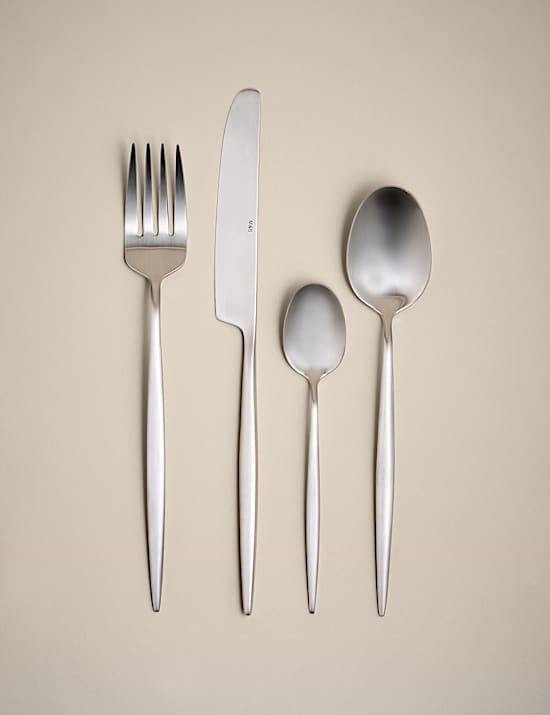 4 Piece Pointed End Gold Cutlery Set