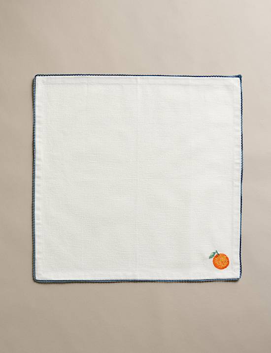 Set of 4 Cotton with Linen Fruit Napkins