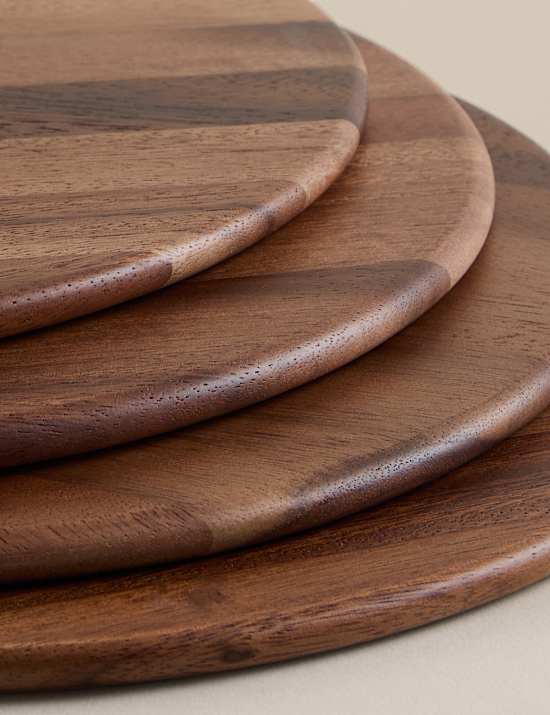 Set of 4 Wooden Round Placemats