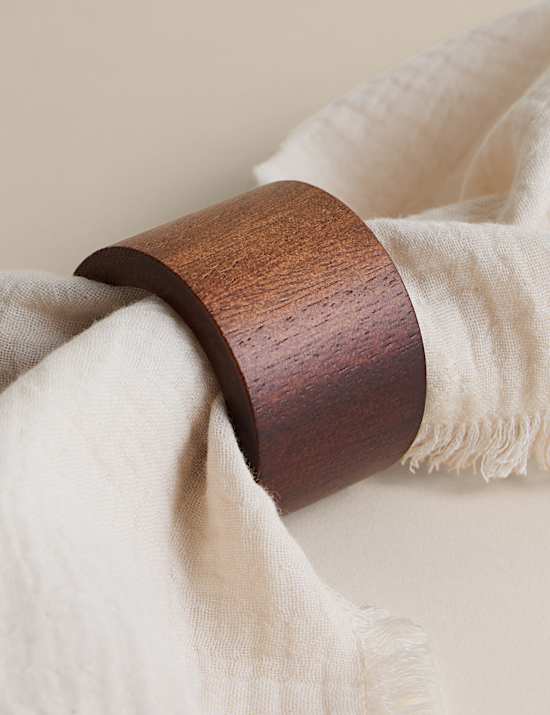 4 Pack Acacia Wood Napkin Rings