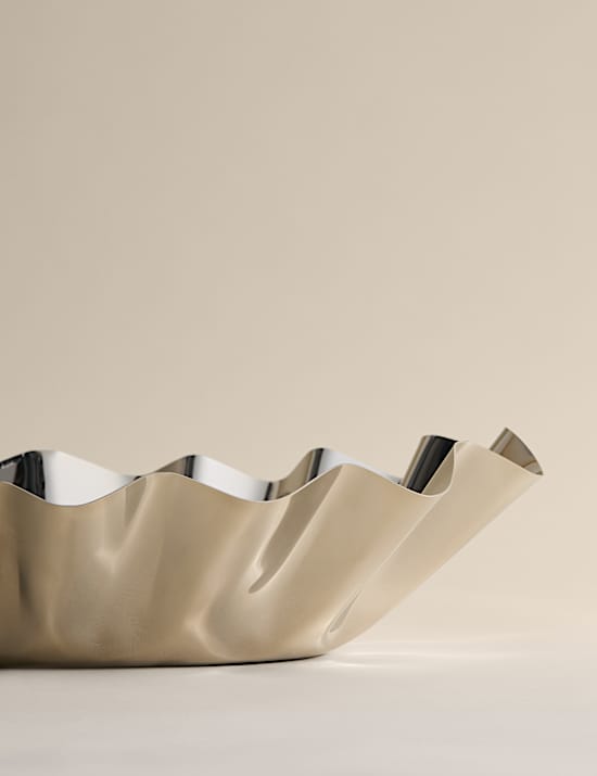 Scallop Metal Serving Bowl