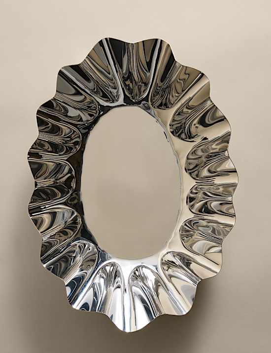 Scallop Metal Serving Bowl