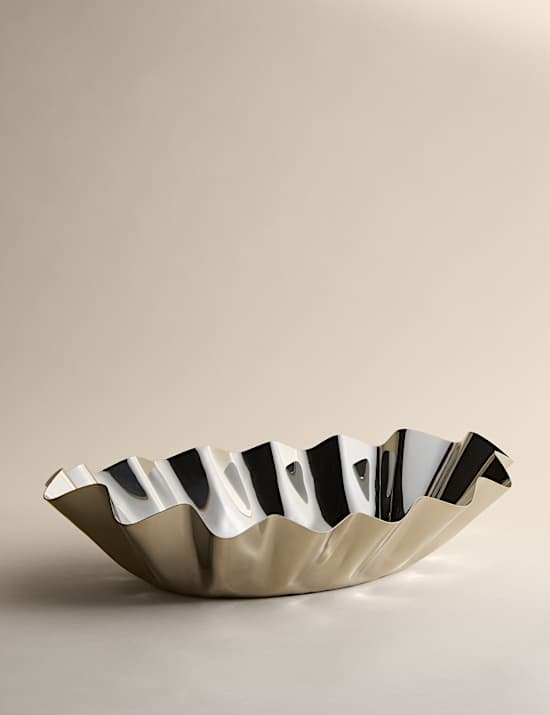 Scallop Metal Serving Bowl