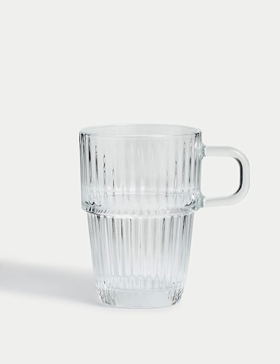 Ribbed Glass Latte Cup