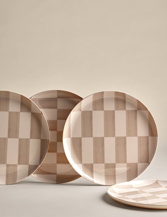 Set of 4 Geo Picnic Dinner Plates