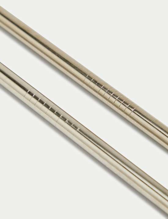 6er-Set wiederverwendbare Edelstahl-Strohhalme