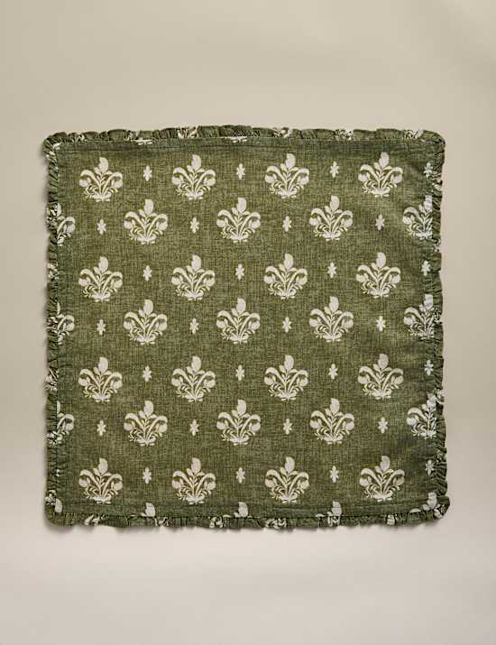 Set of 4 Cotton with Linen Block Print Napkins