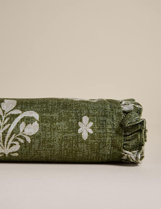 Set of 4 Cotton with Linen Block Print Napkins