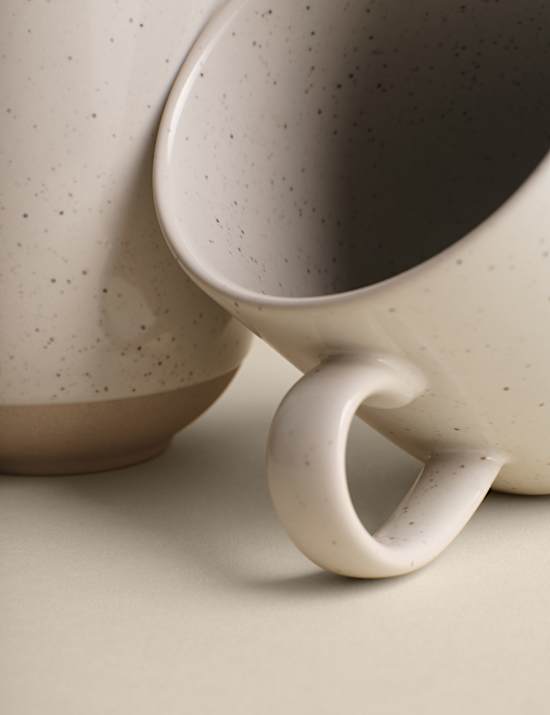 Juego de 4 tazas de cerámica moteadas para café