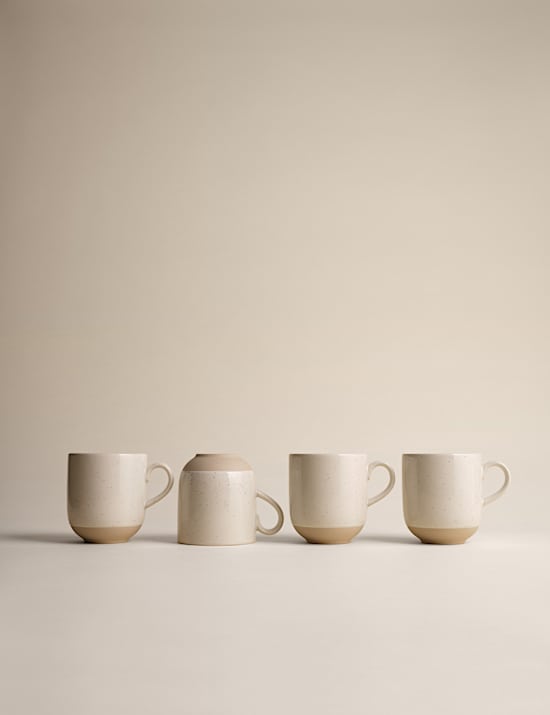 Set of 4 Speckle Ceramic Latte Mugs