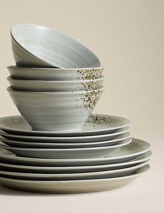 12 Piece Textured Spin Dinner Set