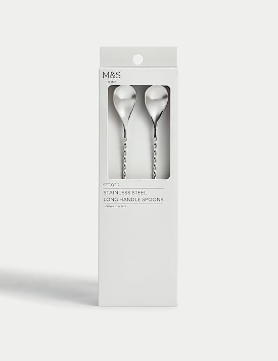 Set of 2 Stainless Steel Latte Spoons