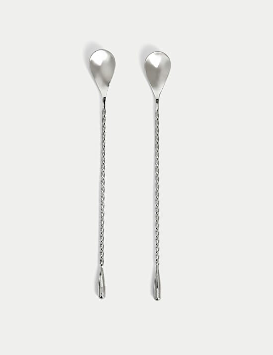 Set of 2 Stainless Steel Latte Spoons