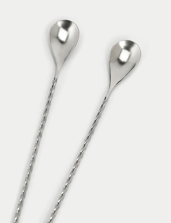 Set of 2 Stainless Steel Latte Spoons